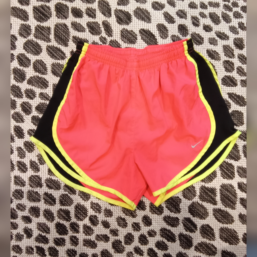 Women's Neon Pink and Black Athletic Shorts